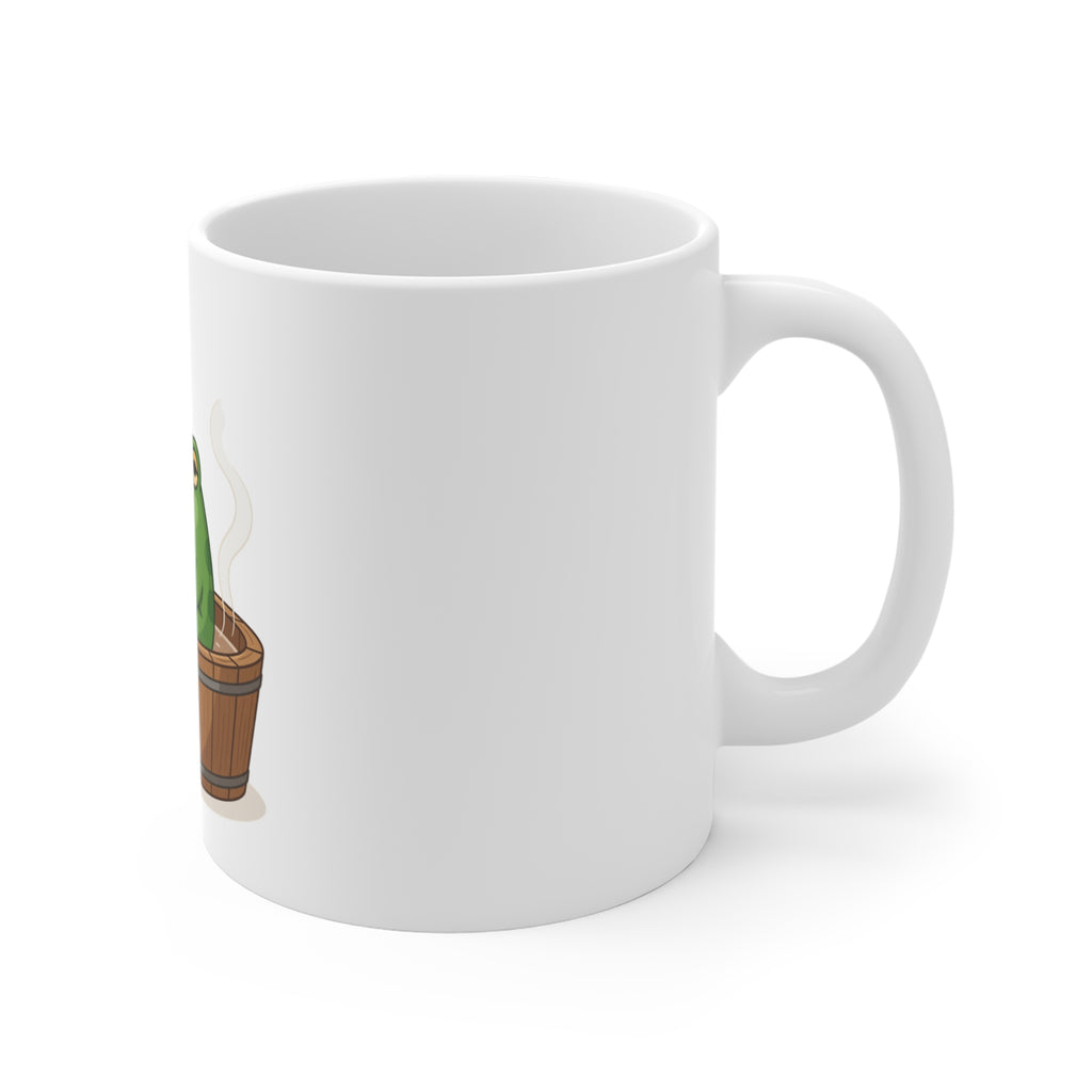 Unbothered Frog Hot Tub Mug