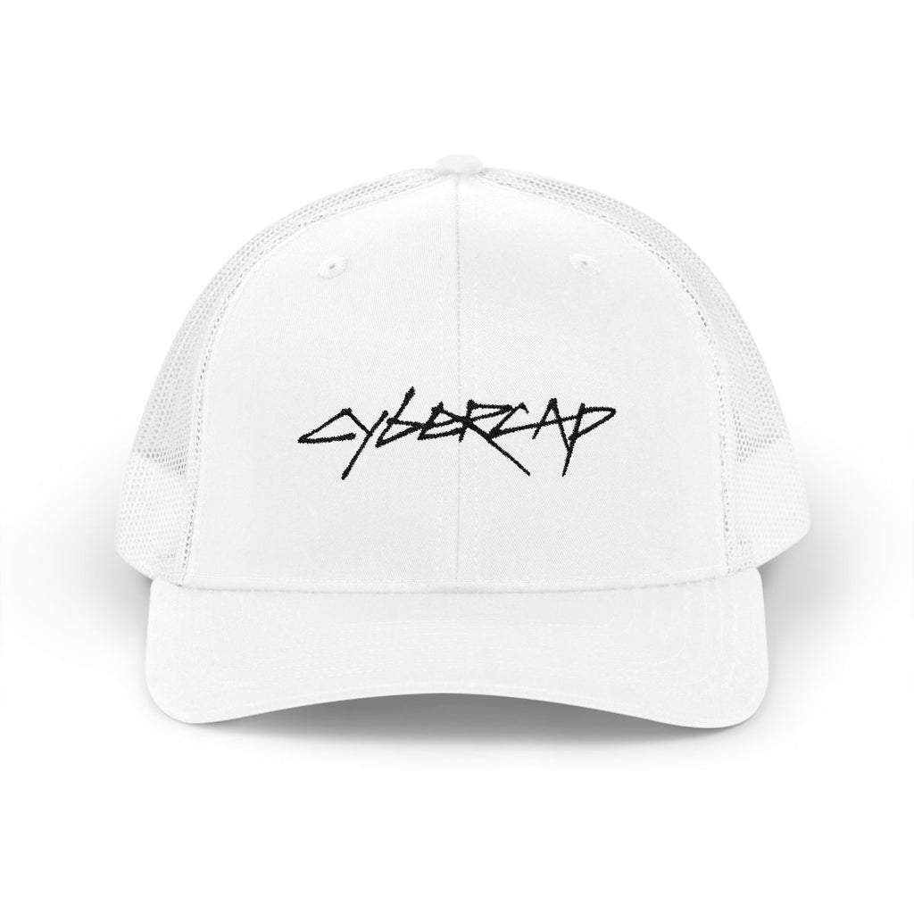 White CyberCap trucker, front